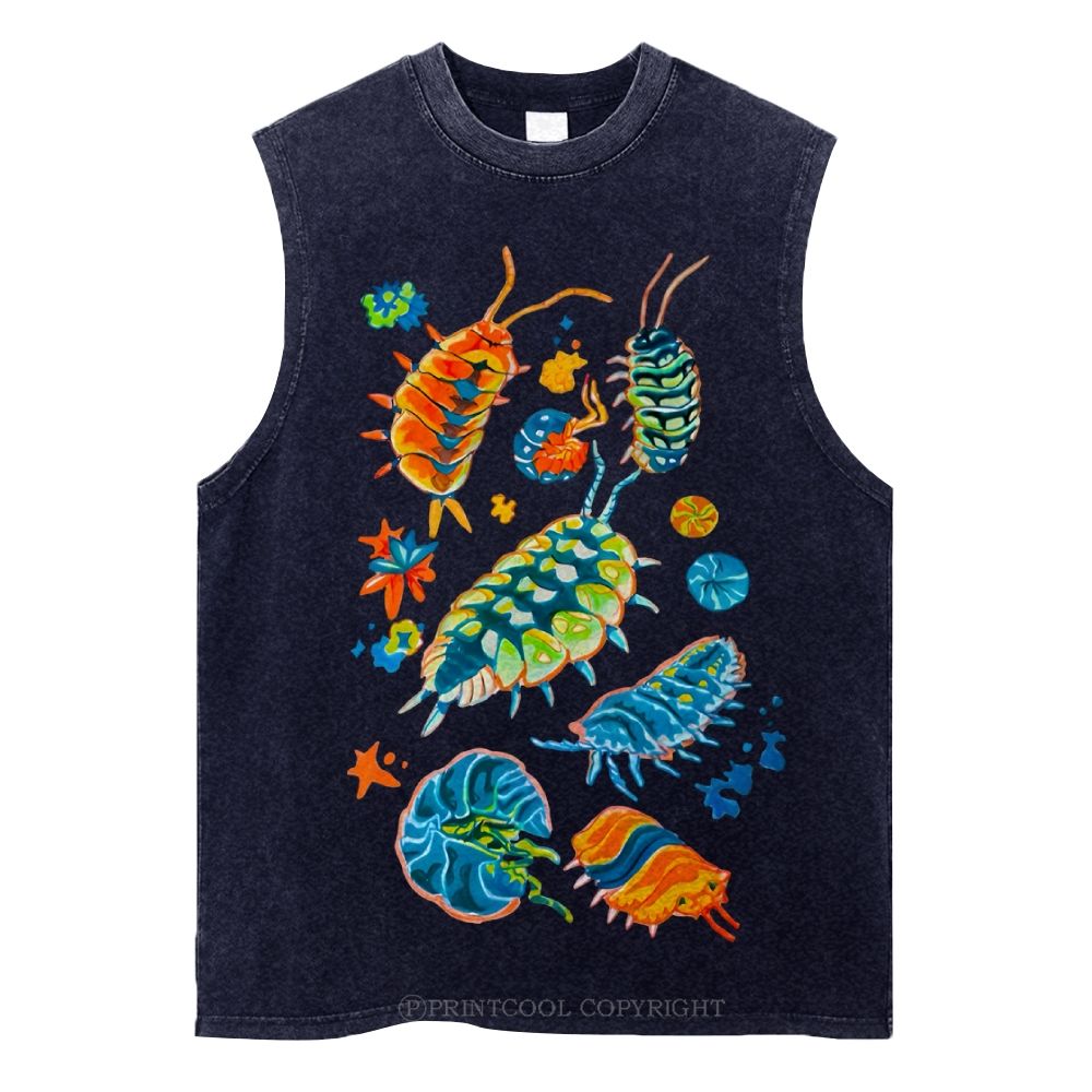 Colorful Insects Unisex Washed Tank Top