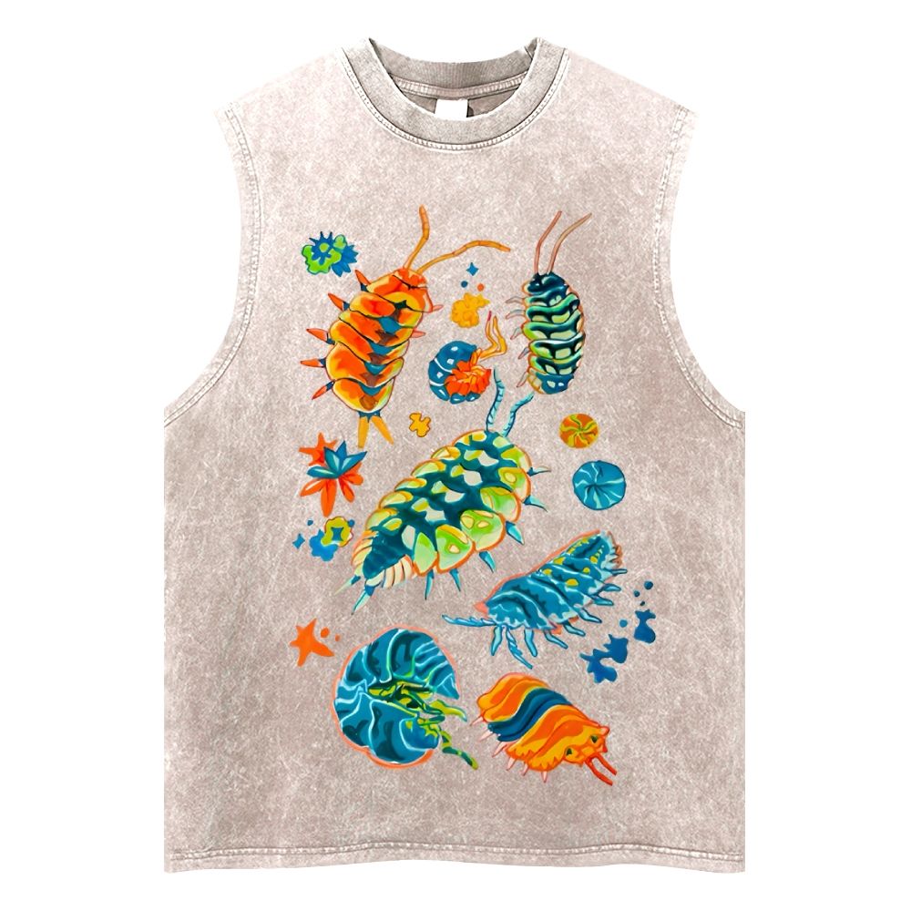 Colorful Insects Unisex Washed Tank Top