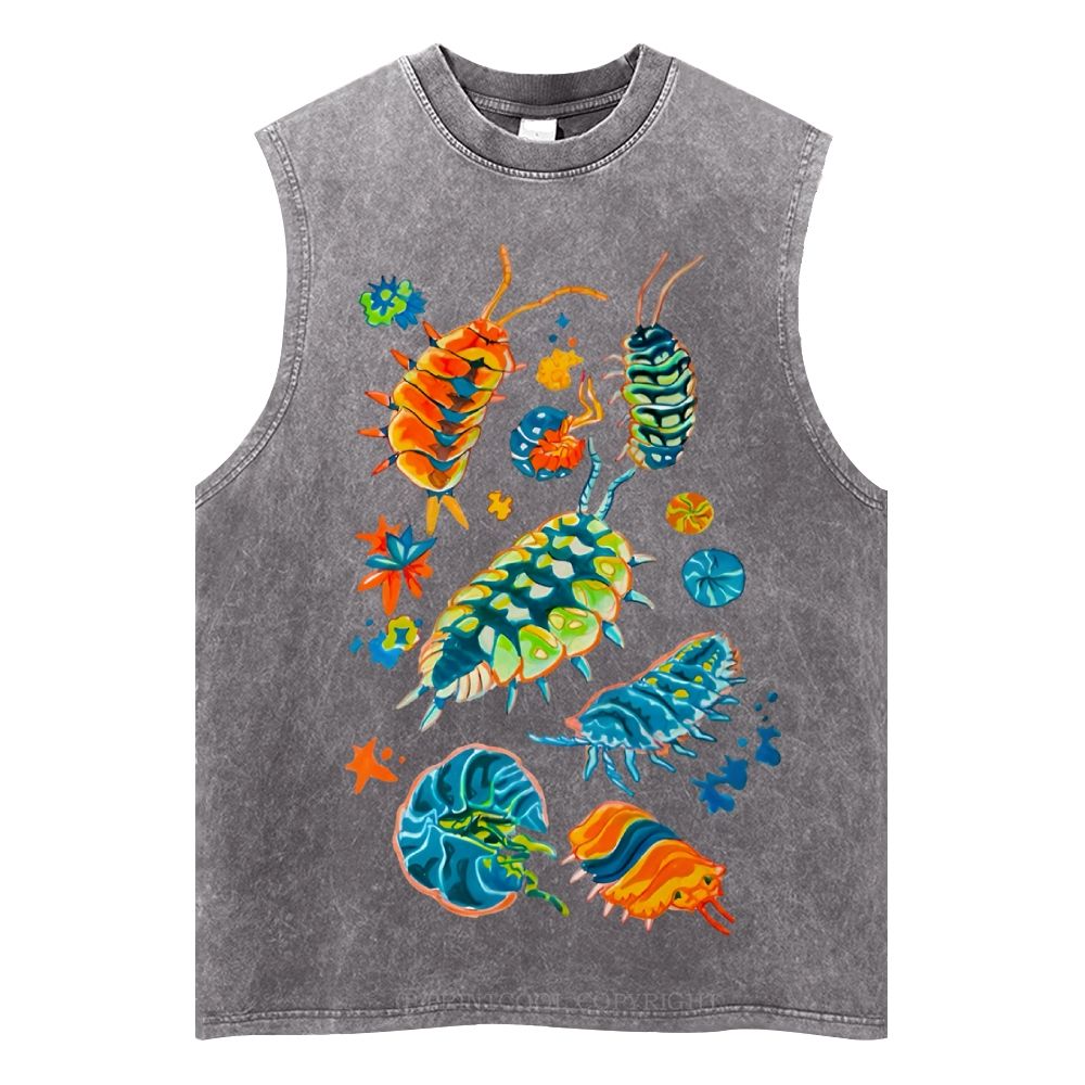 Colorful Insects Unisex Washed Tank Top