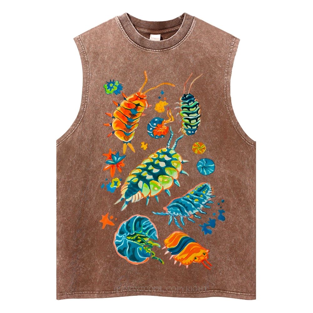 Colorful Insects Unisex Washed Tank Top