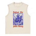 Pagewings Defend the Public Library Unisex Washed Tank Top
