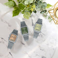 Casio AQ230 Vintage Silver Watch with Green Dial: AQ230A-3A