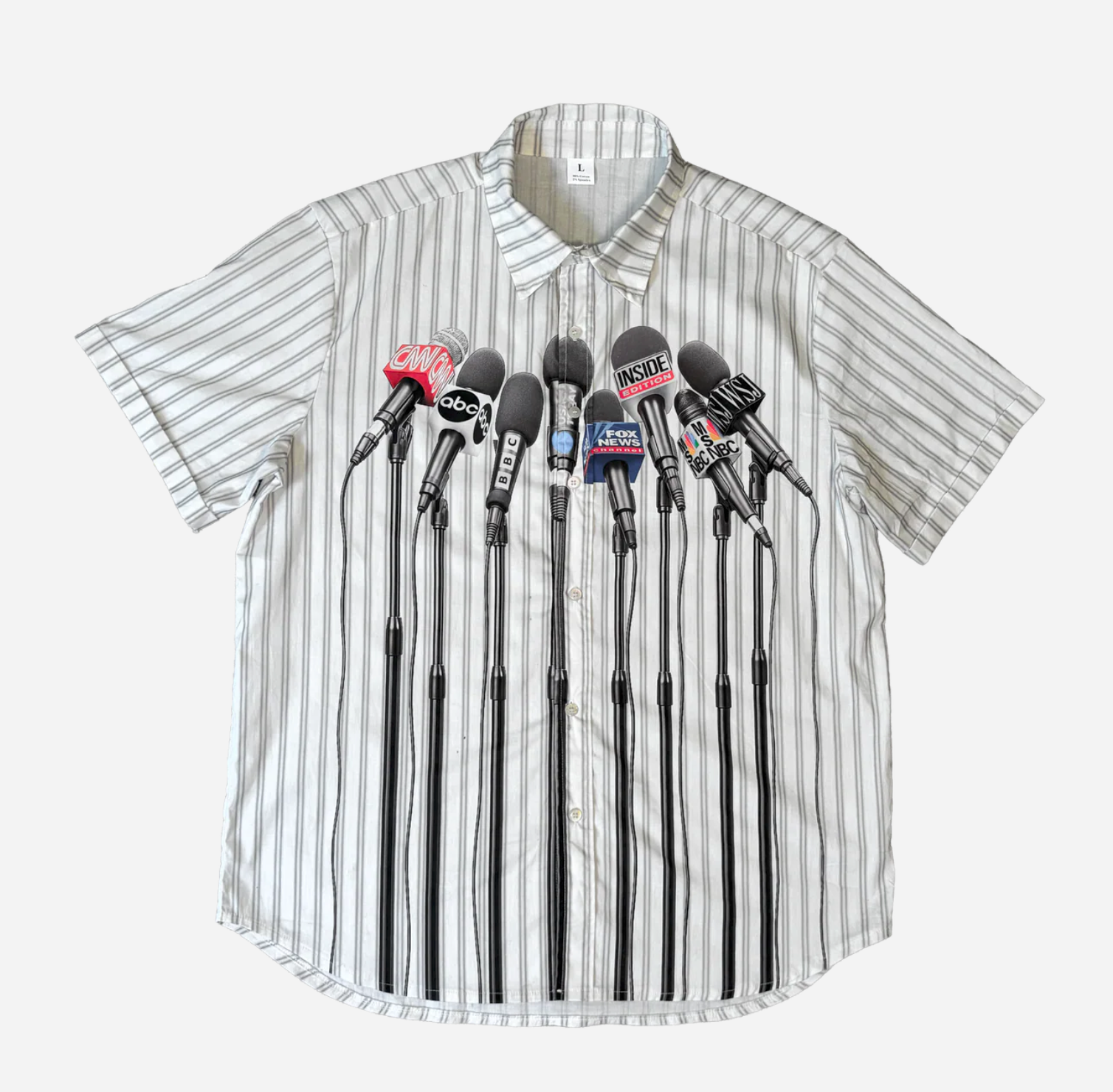 Up to 5XL - Hear Me Out Short Sleeve Microphones Shirt Button-Up (OG)