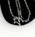 925 Silver Star Carabiner Necklace: Handmade Silver Lock
